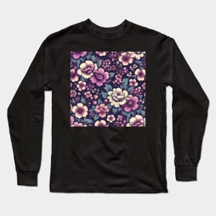 Pink Floral Pattern Long Sleeve T-Shirt